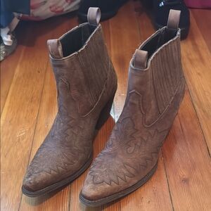 Brown Western Ankle Boots